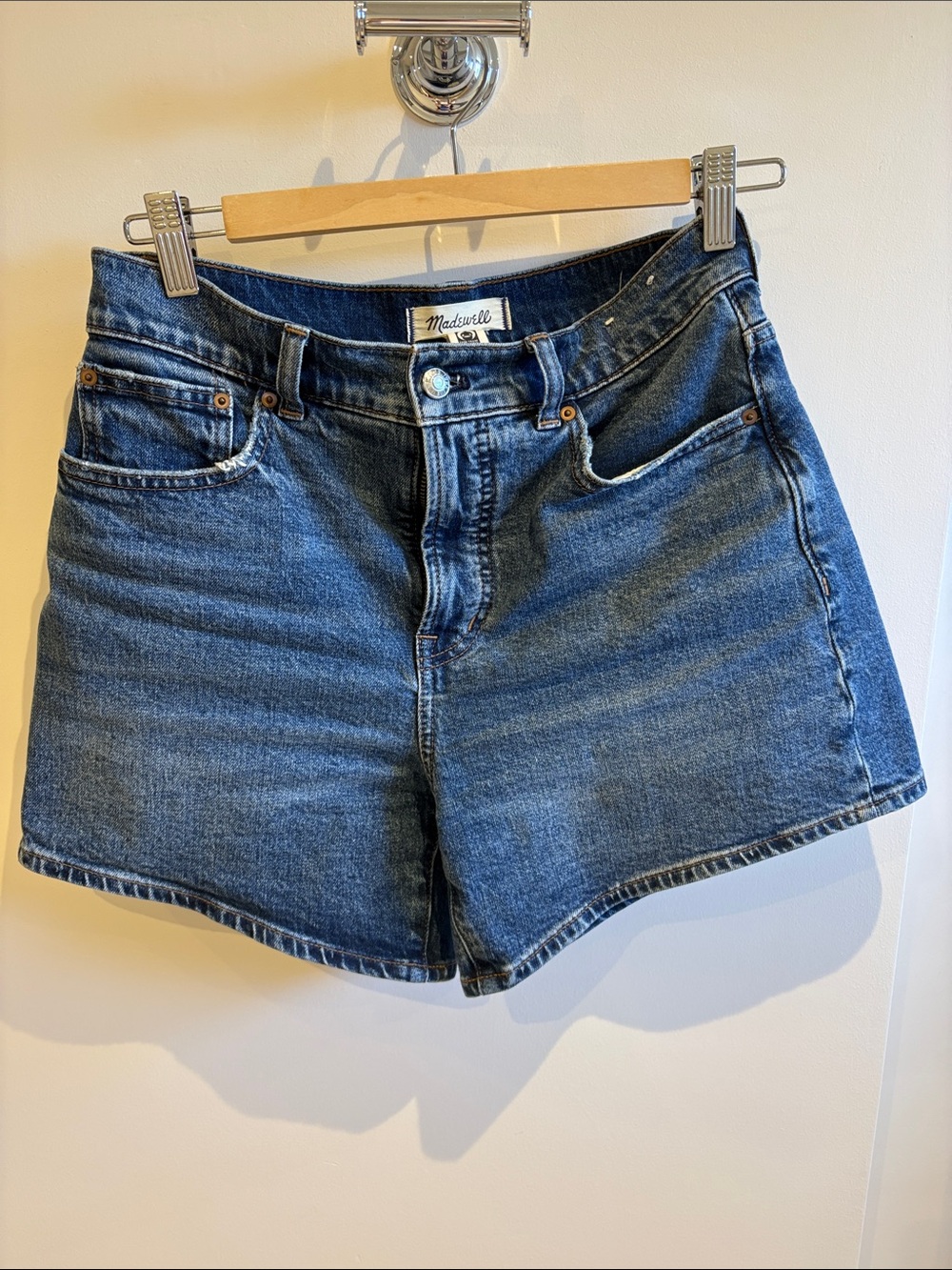 Madewell Mid-Blue High-Rise Denim Shorts size 26